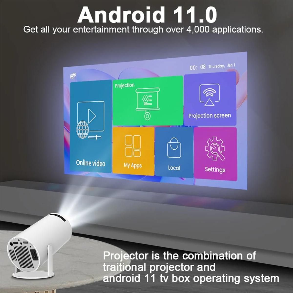 GENERICO - Proyector Portátil LED para Cine en Casa 200lm