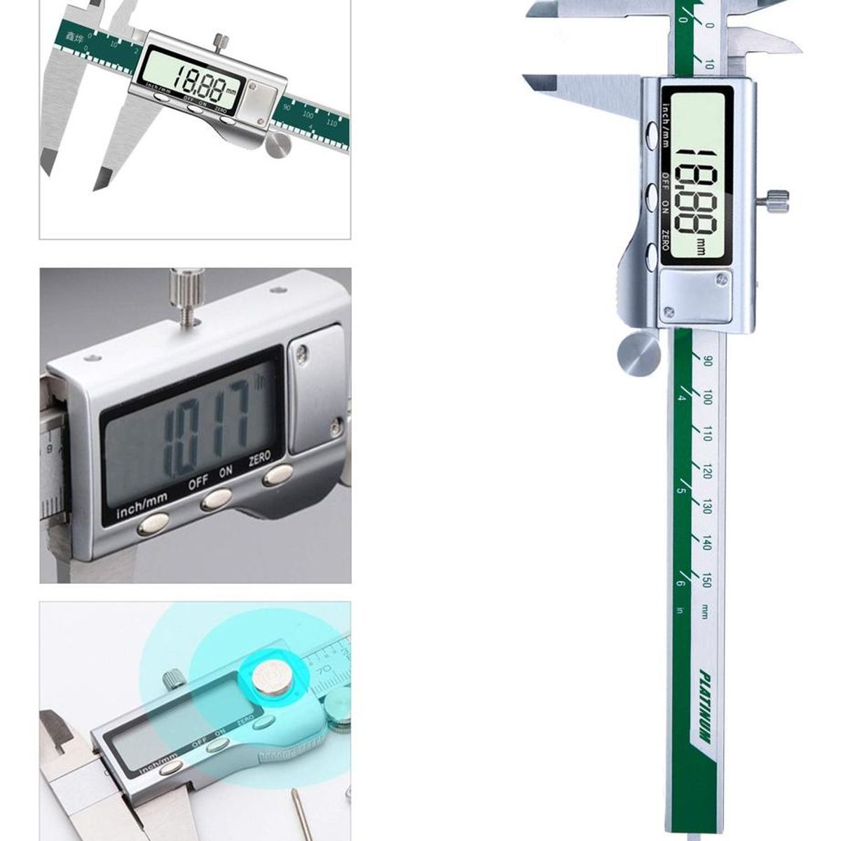 GENERICO - Calibrador Vernier Digital de Acero 150 mm con Pantalla LCD