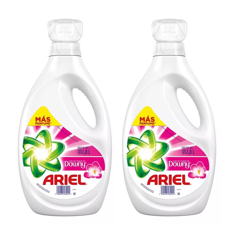 ARIEL - X2 Detergente Líquido Ariel Toque De Downy Más Perfume 1.8 L