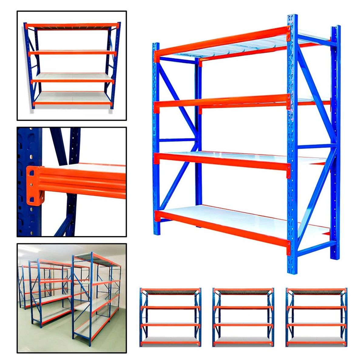 GENERICO - Estante Metálico Rack Industrial 3 Niveles 150x200 cm
