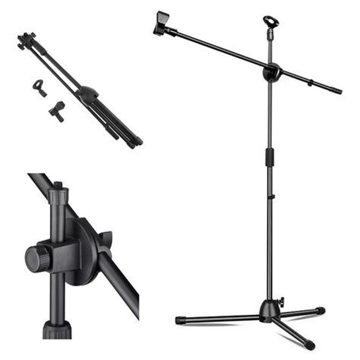 GENERICO - Soporte Profesional para Micrófono con Boom Color Negro