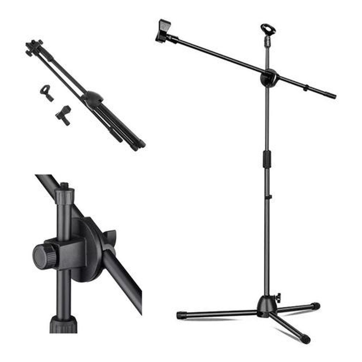 GENERICO - Soporte Profesional para Micrófono con Boom Color Negro