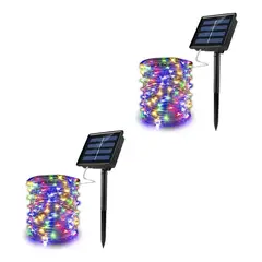 GENERICO - Pack de 2 Luces Solares para Terraza 200 LED 22 Metros