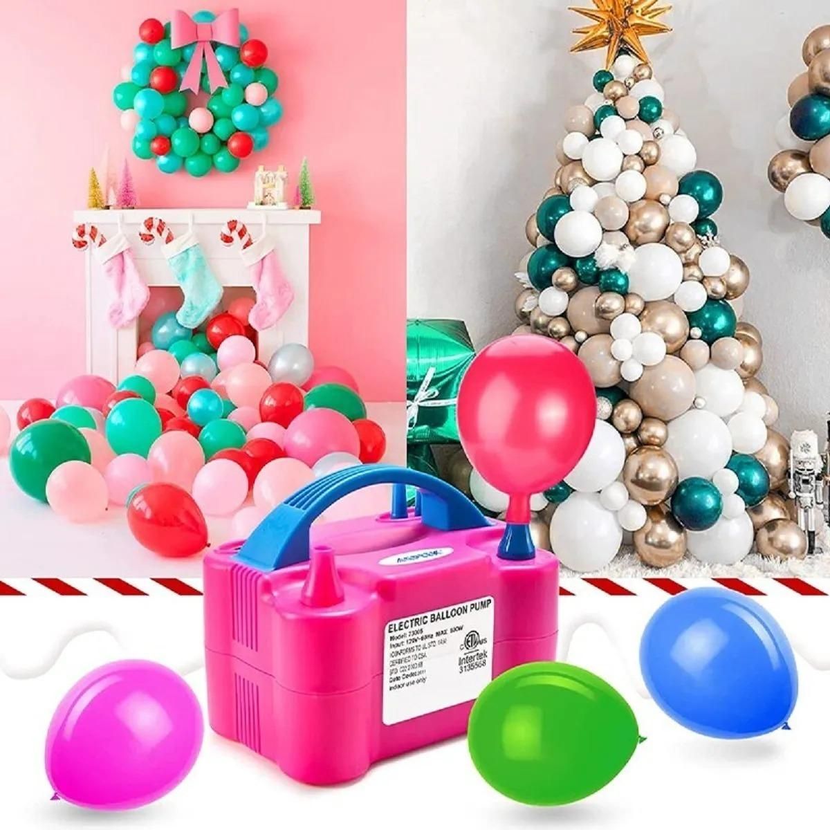 GENERICO - Inflador Eléctrico de Globos con 2 Inyectores
