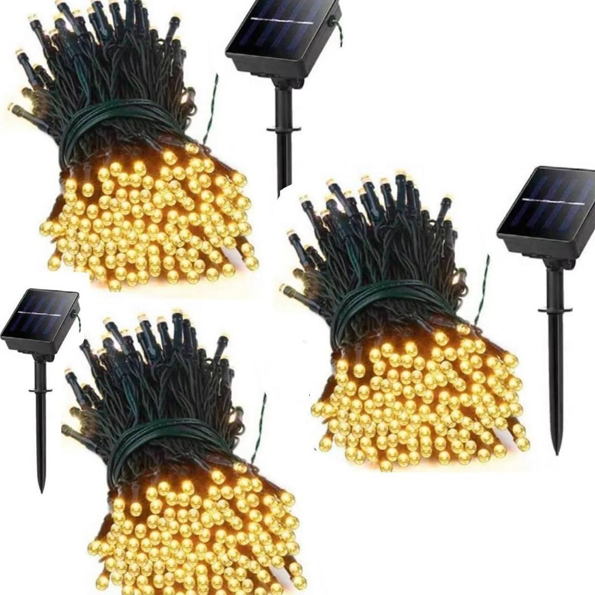 GENERICO - Guirnaldas LED Solares para Exterior Navidad 600 Leds