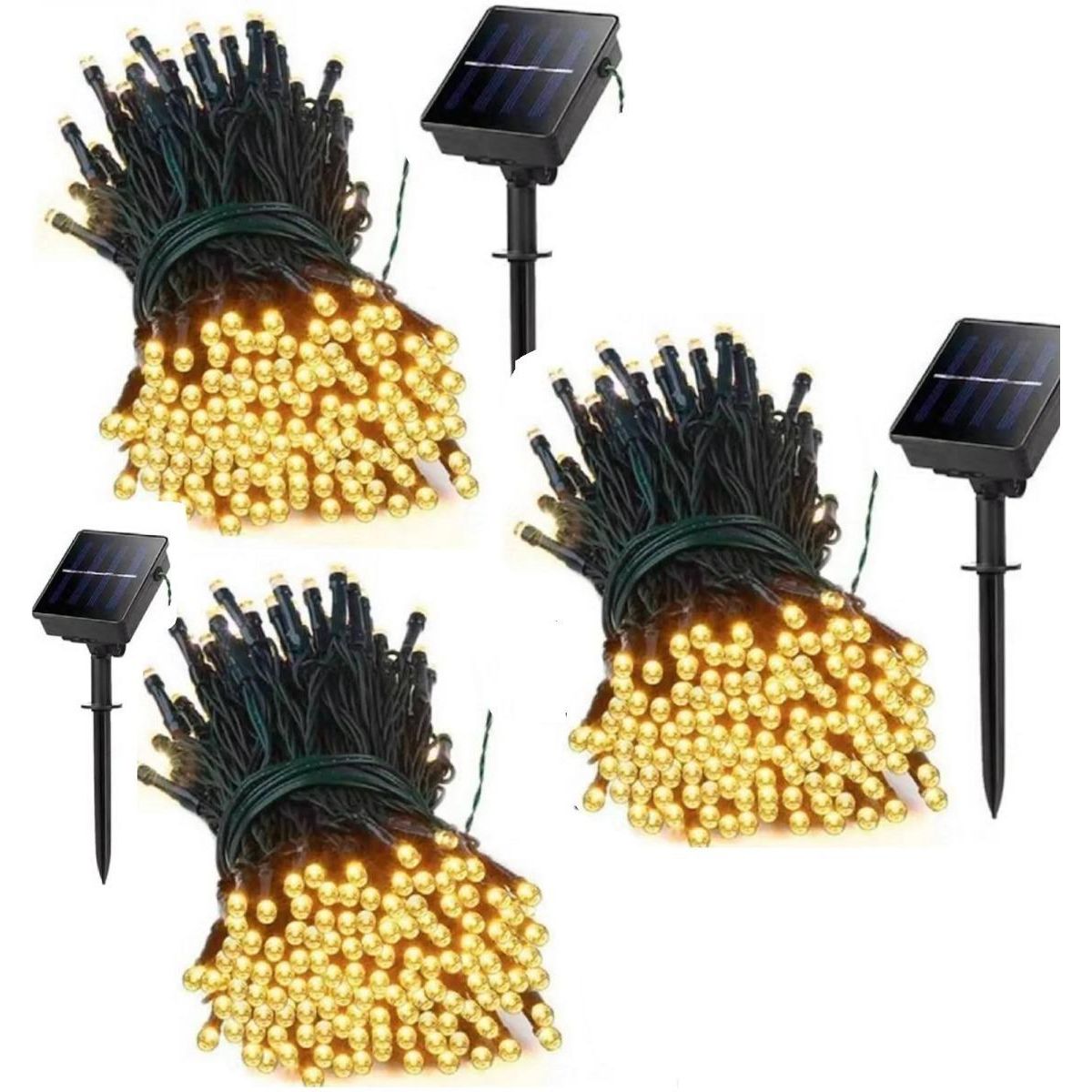 GENERICO - Guirnaldas LED Solares para Exterior Navidad 600 Leds