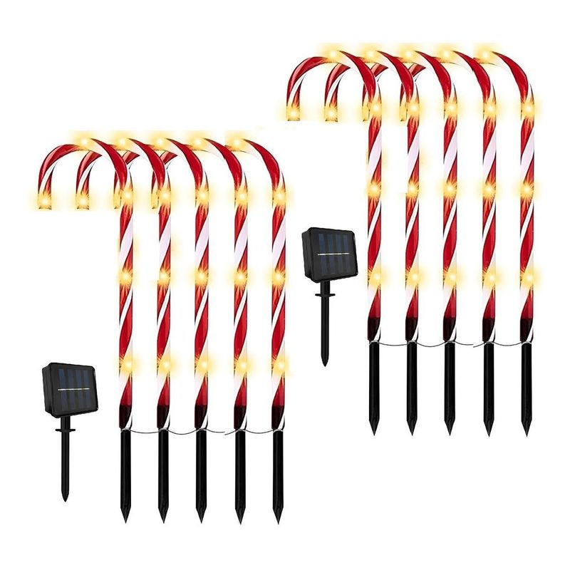 GENERICO - Set de 10 Estacas Luces Solares Decoración Navidad