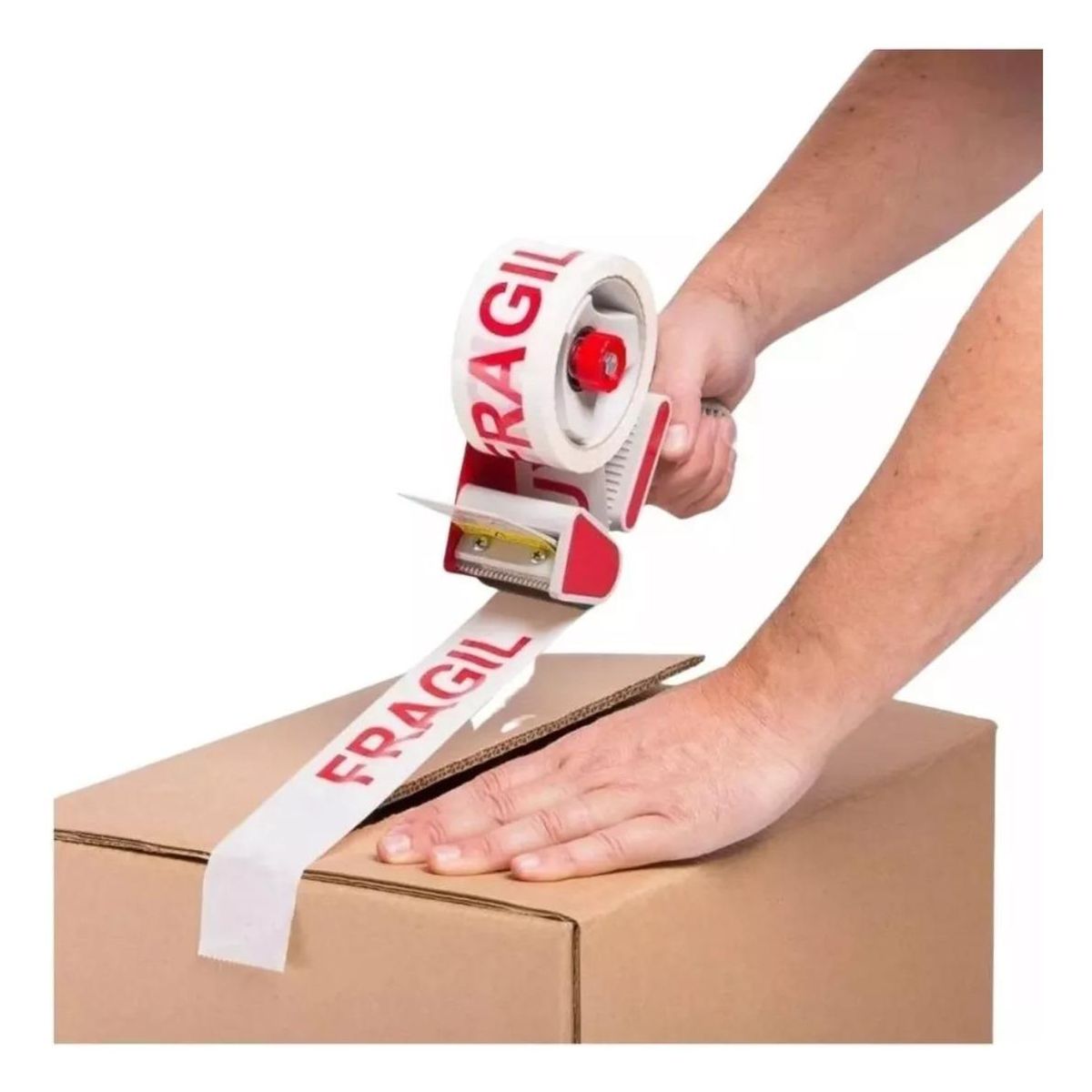 GENERICO - Pack de 3 Cintas Adhesivas Frágiles para Embalaje 300mts