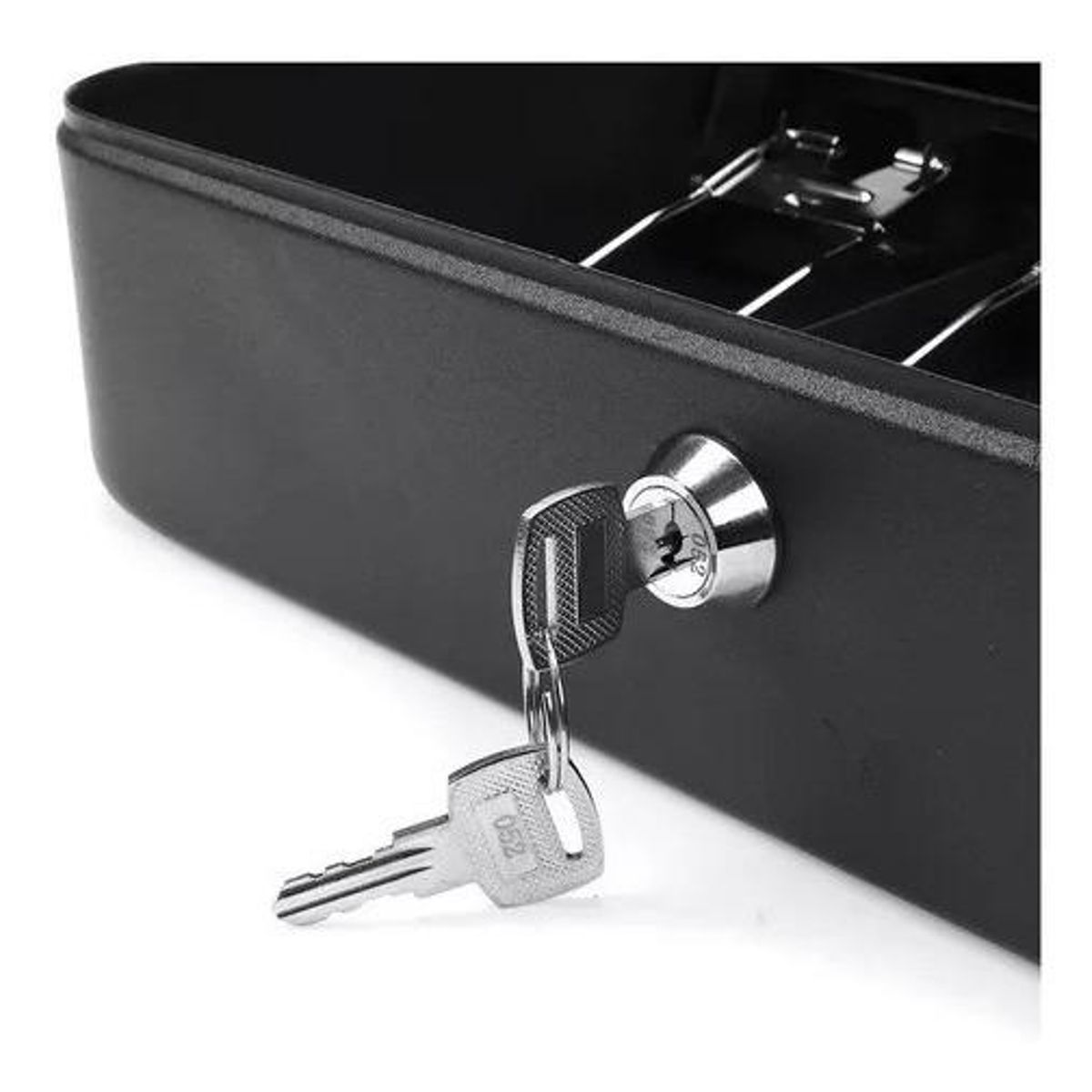 GENERICO - Caja Organizadora de Dinero Negra con Llave de Seguridad