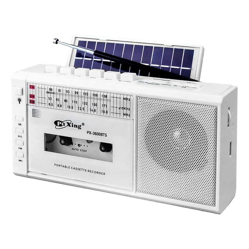 GENERICO - Radio Cassette Retro Bluetooth Solar AMFM MP3