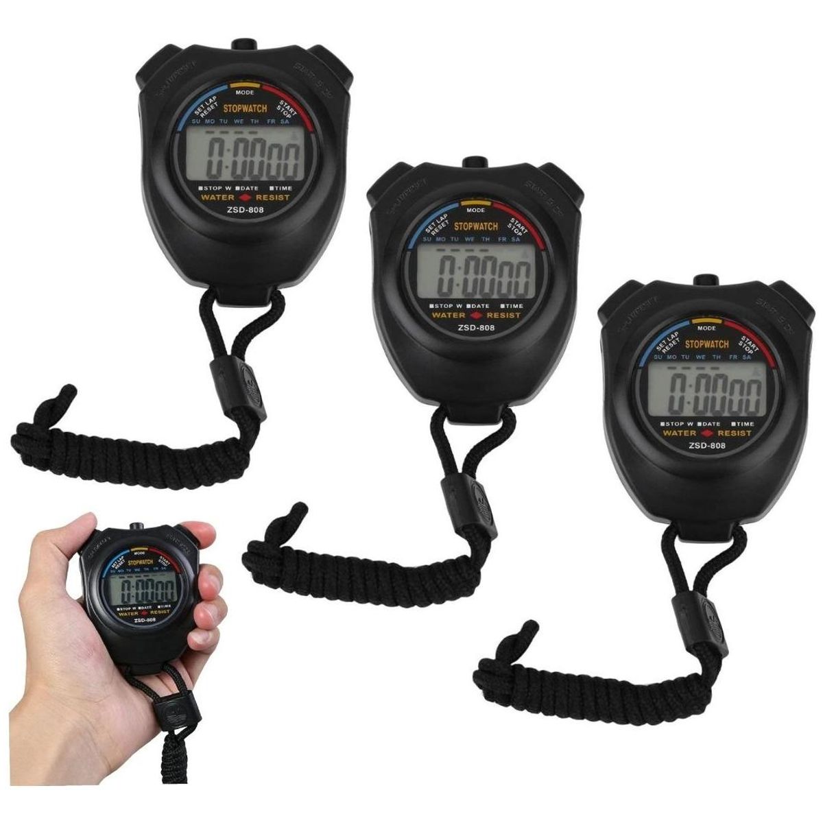 GENERICO - Cronómetro Digital Impermeable para Deportes y Entrenamiento.