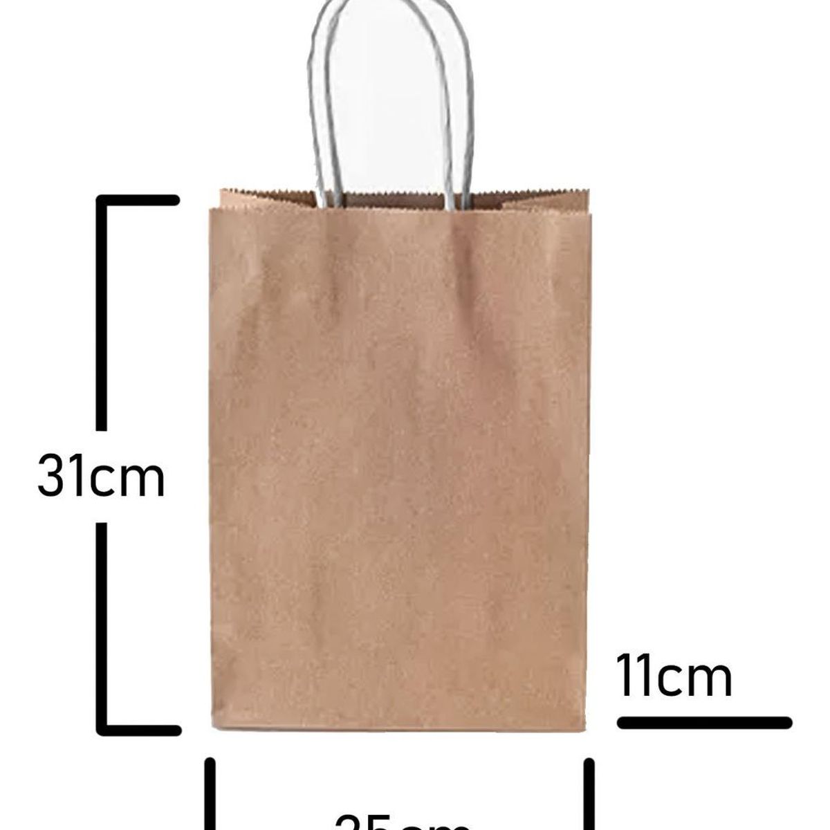 GENERICO - Bolsas de Papel Kraft Ecológicas con Asa - Pack de 50 Unidades