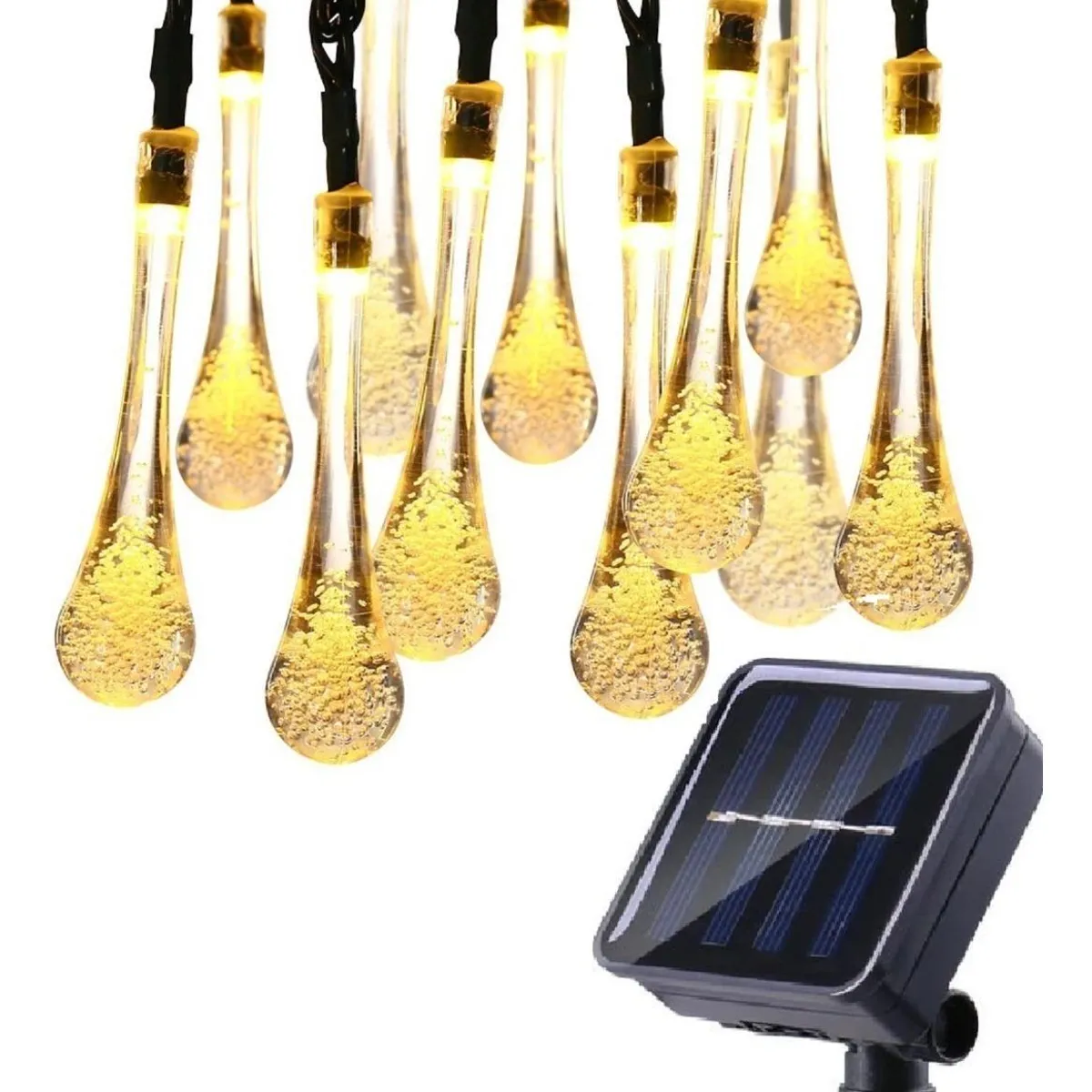 GENERICO - Guirnalda Solar de Luces Meteorito 50 LED 7m Jardín Navidad