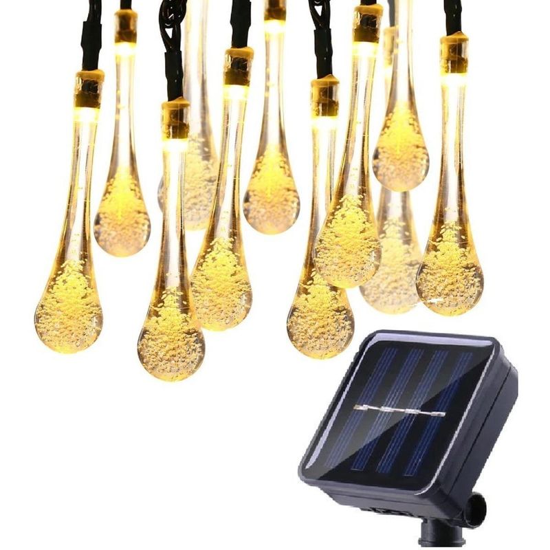 GENERICO - Guirnalda Solar de Luces Meteorito 50 LED 7m Jardín Navidad
