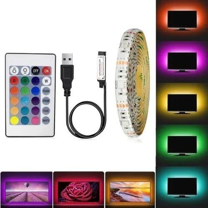GENERICO - Cinta LED RGB de 2 metros para TV y PC Flexibilidad y Estilo