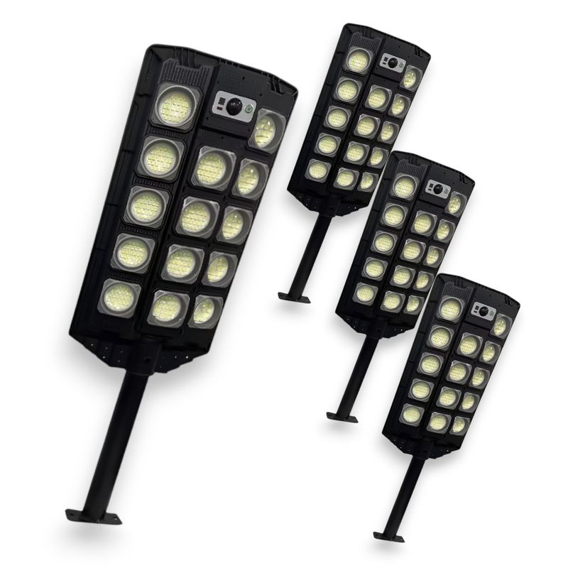 GENERICO - Pack X4 Foco Led Solar Con Sensor Movimiento Y Control 600w