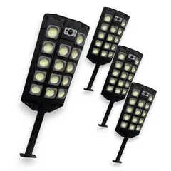 GENERICO - Pack X4 Foco Led Solar Con Sensor Movimiento Y Control 600w