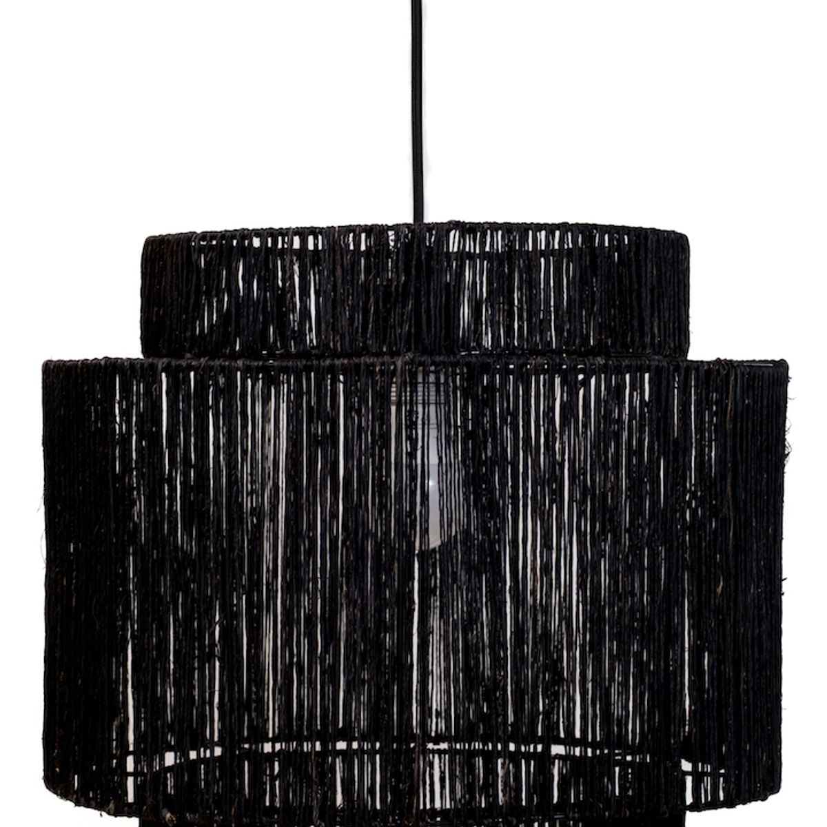 DISEÑO 3 - LÁMPARA DE COLGAR DOBLE COLGAR 3P YUTE NEGRA