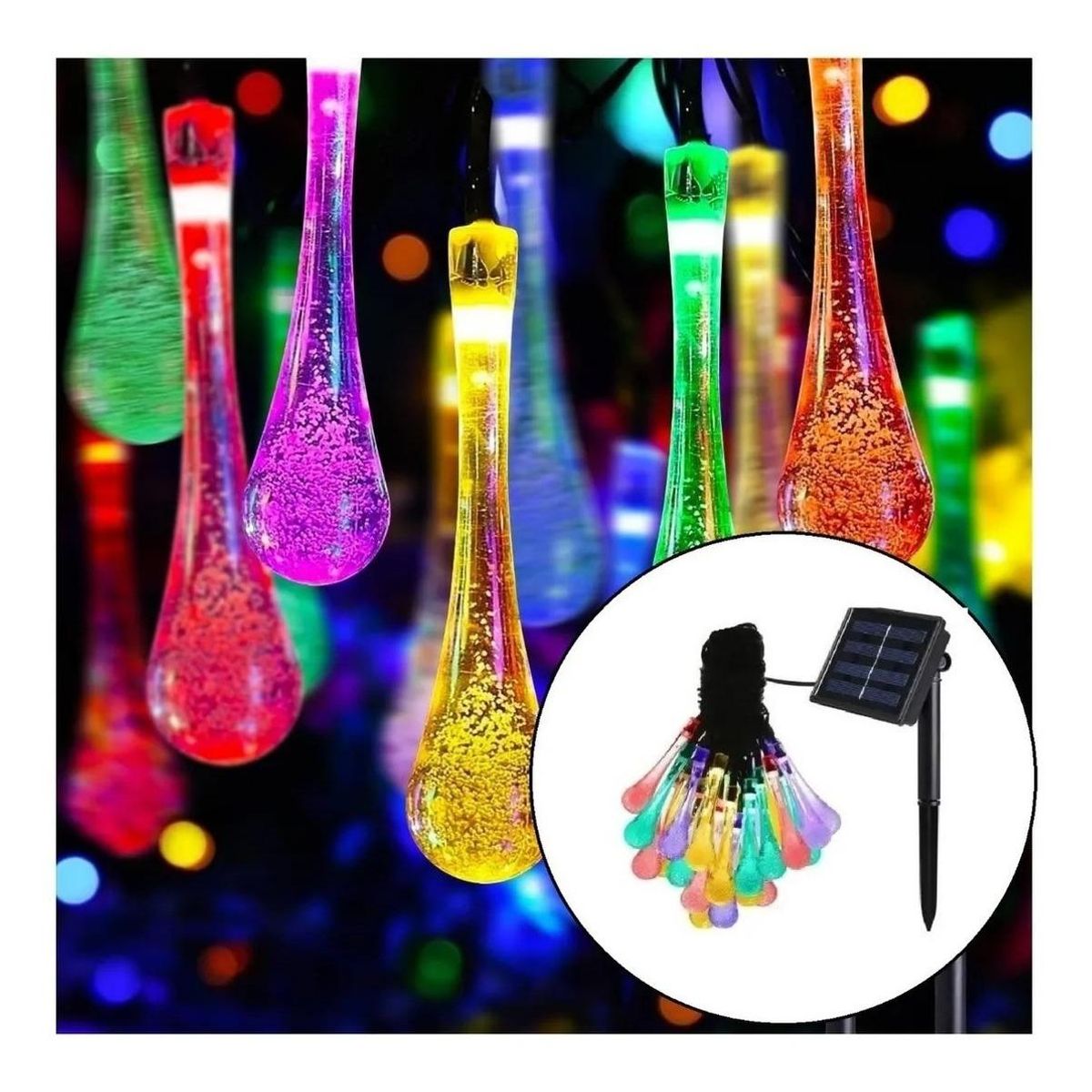 GENERICO - Guirnalda Solar de Luces LED Multicolor para Exterior - 5m