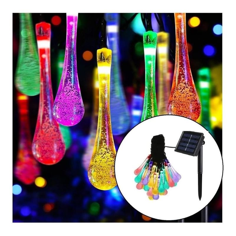 GENERICO - Guirnalda Solar de Luces LED Multicolor para Exterior - 5m