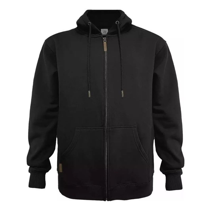 GENERICO - Polerón Negro Con Cierre Para Hombre - Tallas S a 3XL