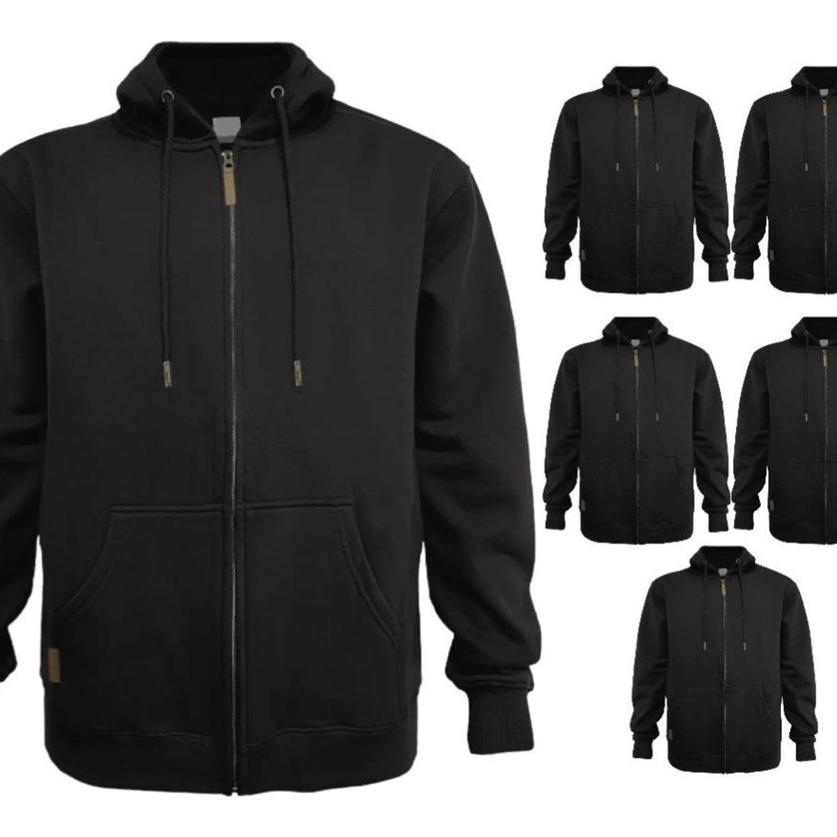 GENERICO - Polerón Negro Con Cierre Para Hombre - Tallas S a 3XL