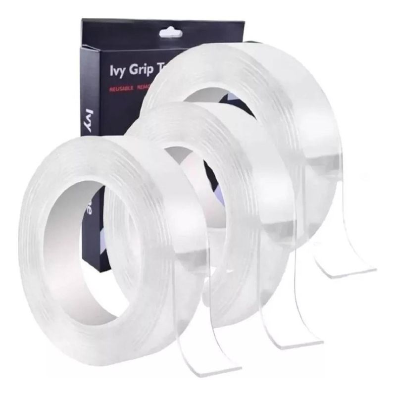 GENERICO - Cinta Doble Contacto Nano Adhesiva Fuerte 3m 3 Piezas
