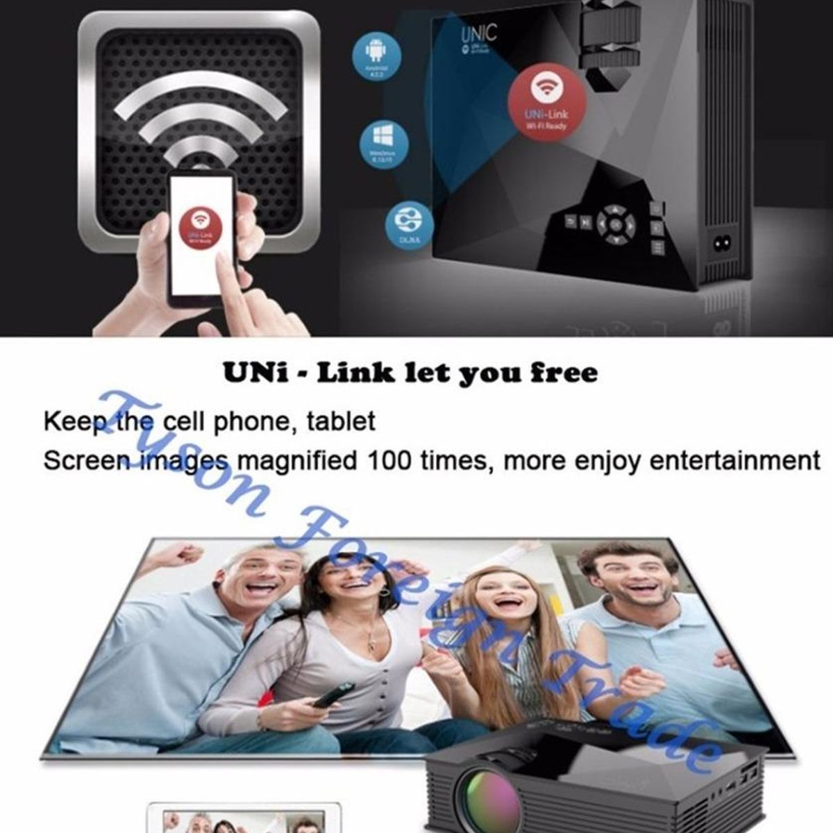 GENERICO - Proyector Digital Full HD con Conectividad WiFi y Android