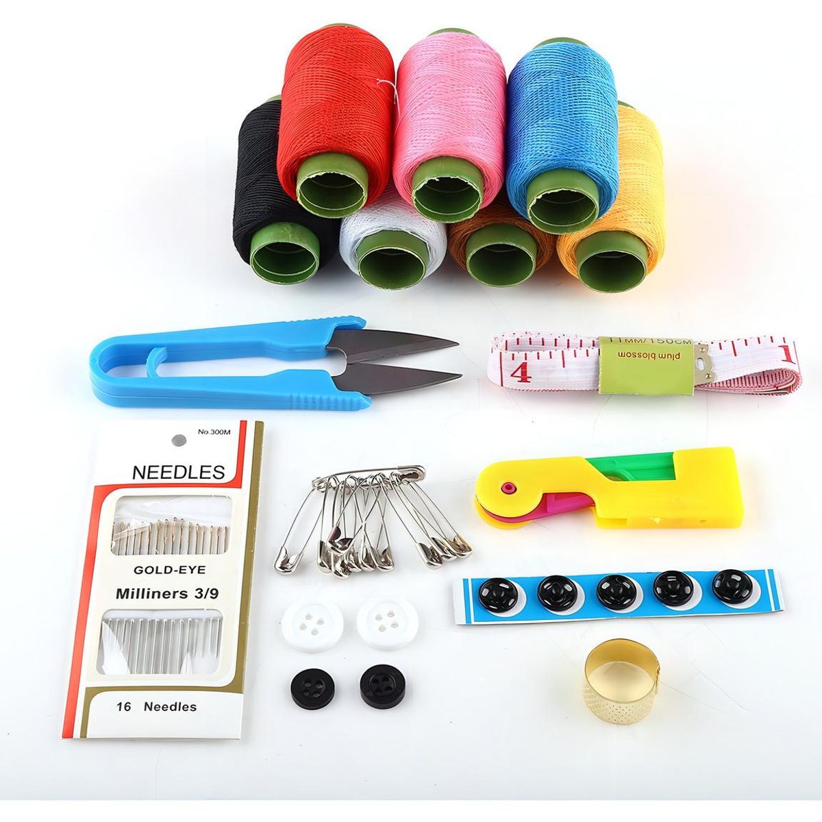 GENERICO - Set de Costura Completo con Agujas Hilos y Tijeras