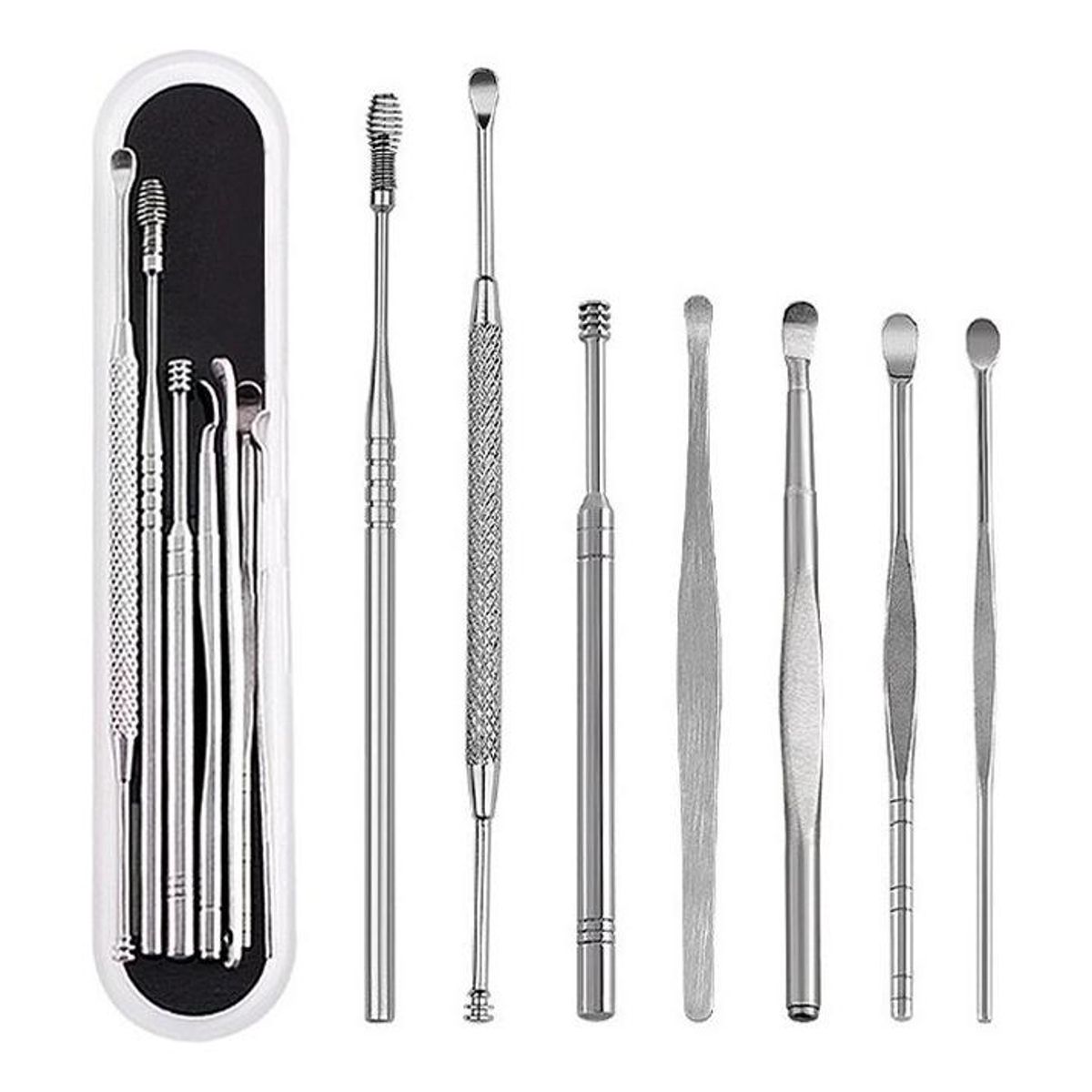 GENERICO - Kit de 7 Piezas para Limpieza de Oídos con Estilo Ergonómico