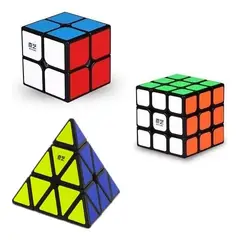 GENERICO - Pack de Cubos de Rubik 2x2 3x3 y Pyraminx