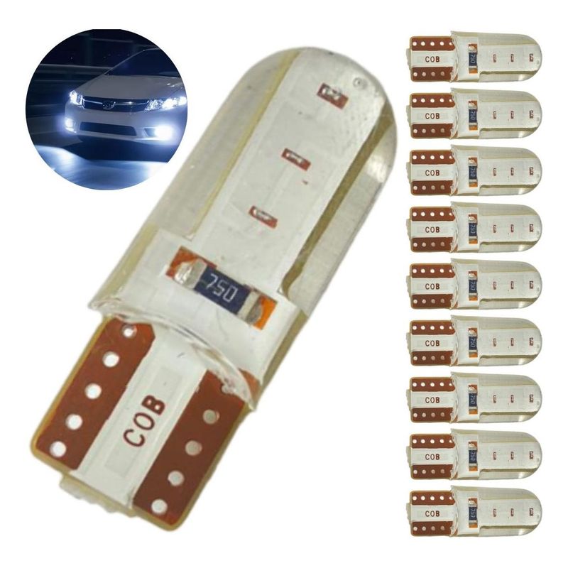 GENERICO - Set de 10 Ampolletas LED T10 Siliconadas de 5W