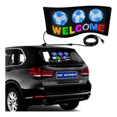GENERICO - Letrero LED Multicolor Programable para Automóvil USB