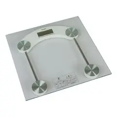 GENERICO - Báscula Digital Corporal de Cristal con Pantalla LCD Gris.-