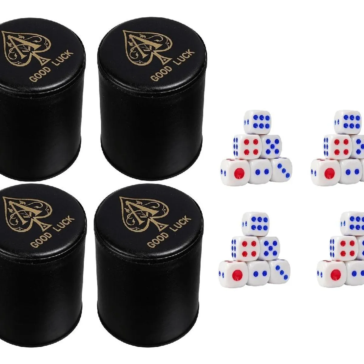 GENERICO - Juego de Cachos en Eco Cuero Negro con Dados