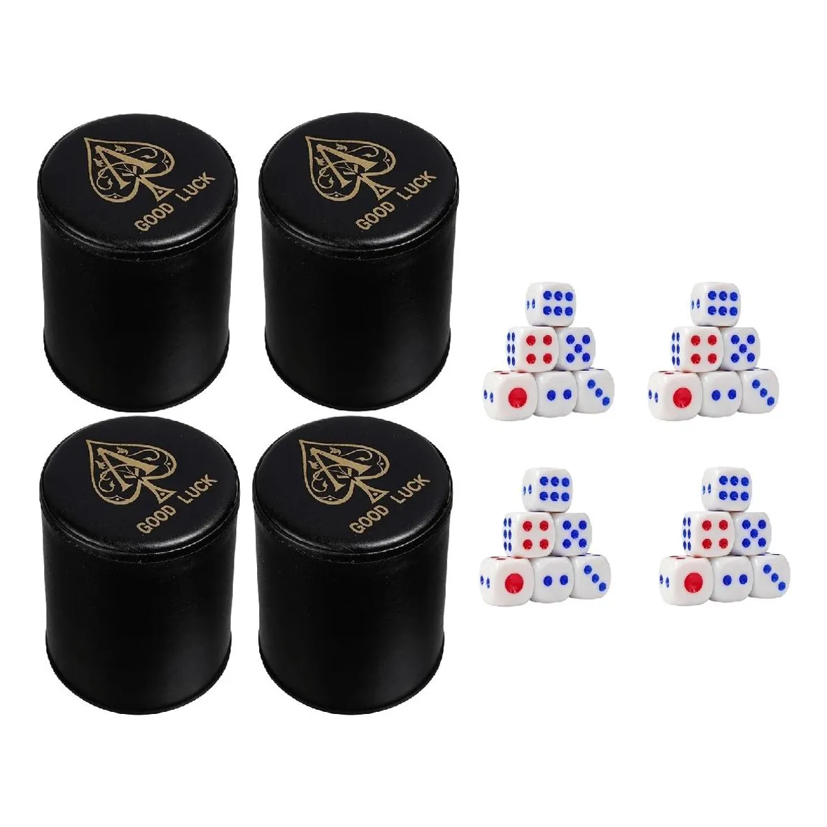 GENERICO - Juego de Cachos en Eco Cuero Negro con Dados