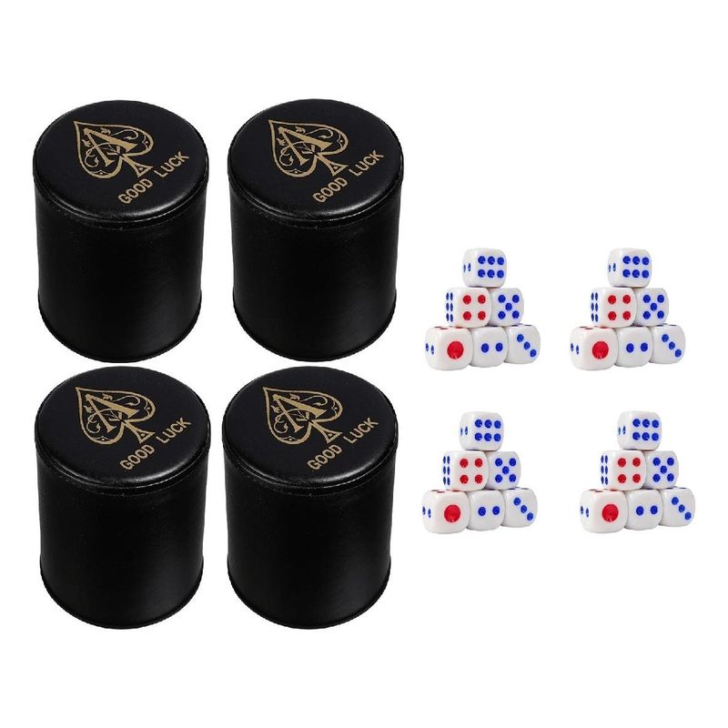 GENERICO - Juego de Cachos en Eco Cuero Negro con Dados