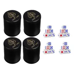 GENERICO - Juego de Cachos en Eco Cuero Negro con Dados
