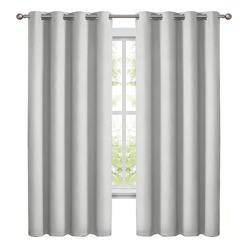 GENERICO - Set de Cortinas 2 Paños 140x220cm Traslúcidas de Poliéster