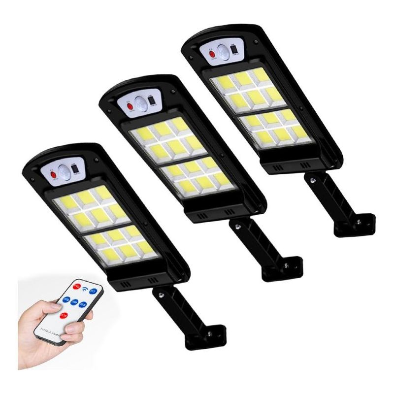 GENERICO - Kit de 3 Focos LED Solar para Exterior 240 COB 45W