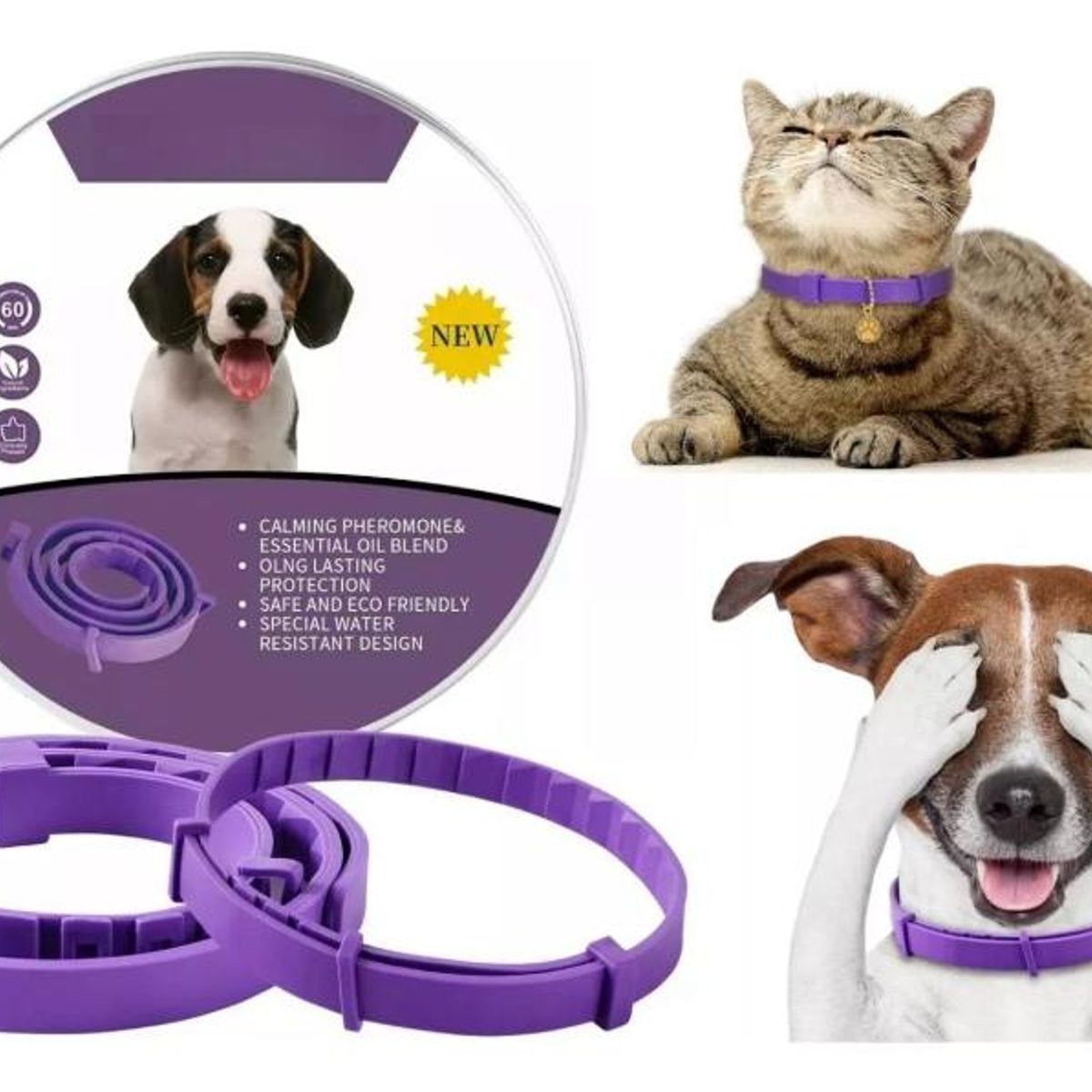 GENERICO - Collar Ajustable Calmante para Perros y Gatos