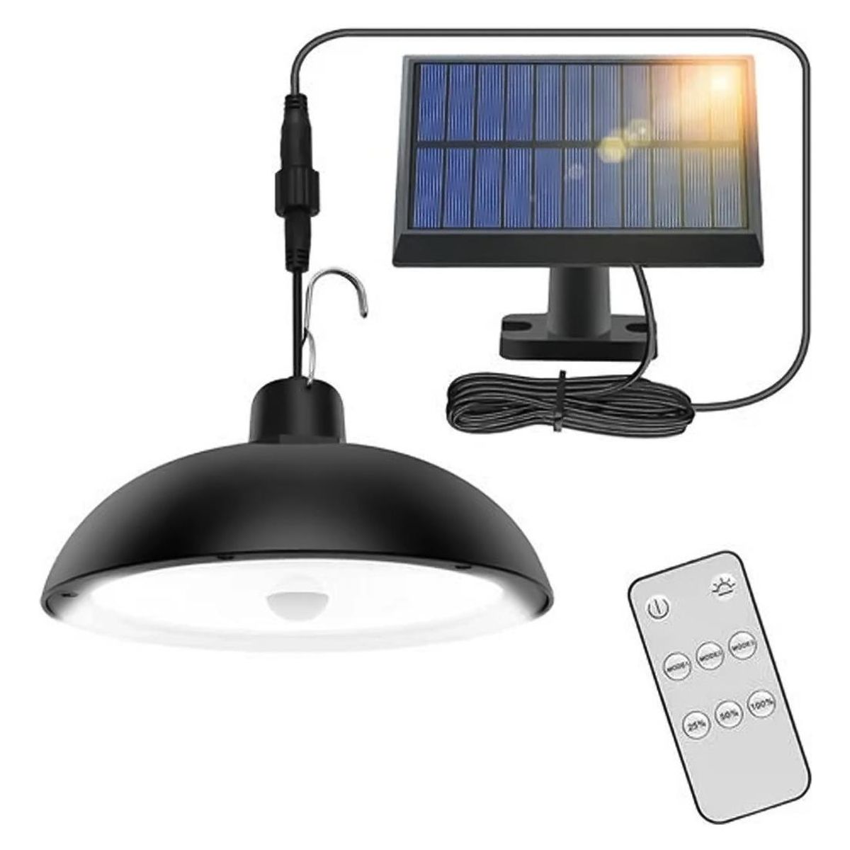 GENERICO - Lámpara Colgante LED Solar con Control Remoto