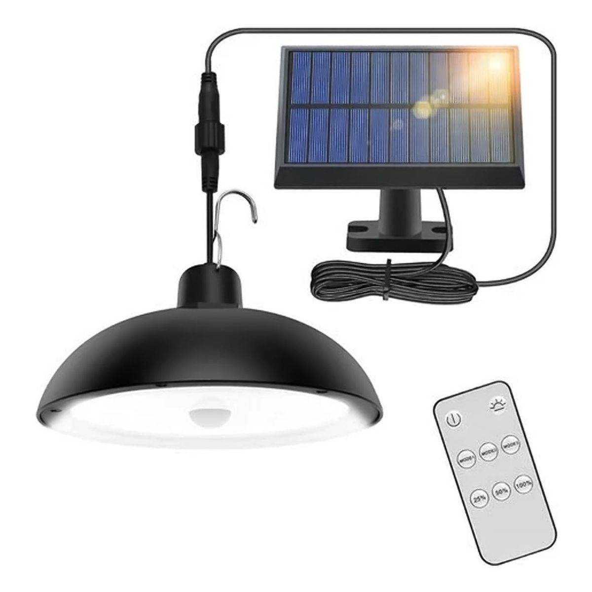 GENERICO - Lámpara Colgante LED Solar con Control Remoto