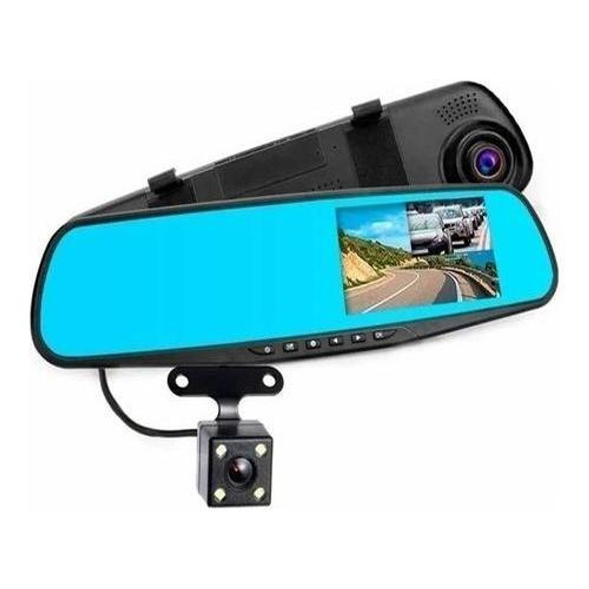 GENERICO - Espejo Retrovisor con Cámara HD Frontal y de Retroceso