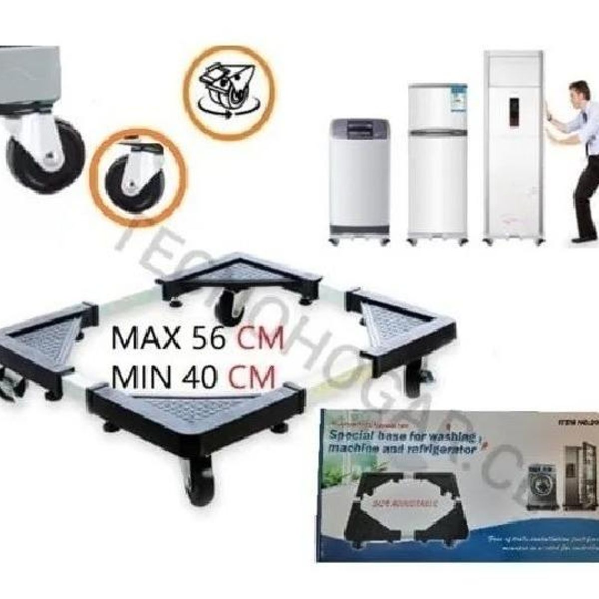 GENERICO - Base Multiuso con Ruedas para Lavadoras y Refrigeradores