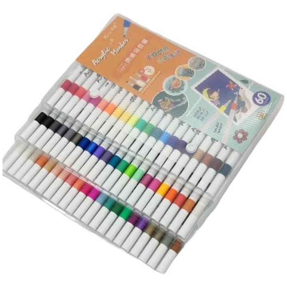 GENERICO - Set de 60 Marcadores Acrílicos para Pintura Creativa