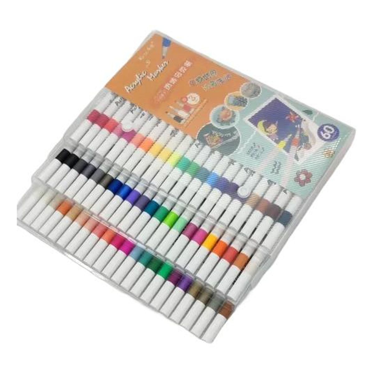 GENERICO - Set de 60 Marcadores Acrílicos para Pintura Creativa