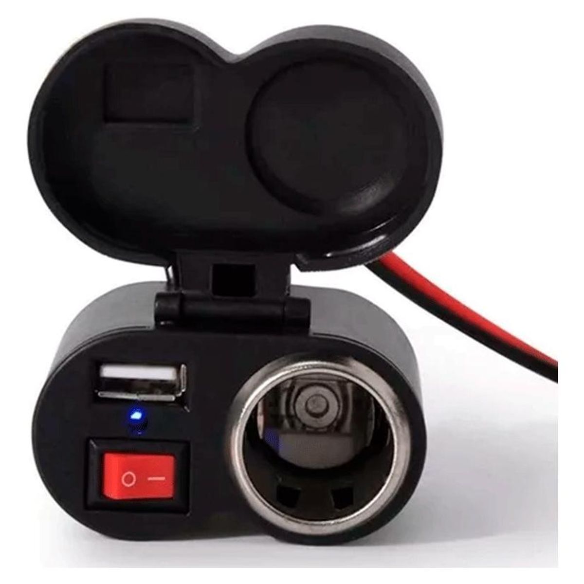GENERICO - Cargador USB y Encendedor para Moto con Interruptor.