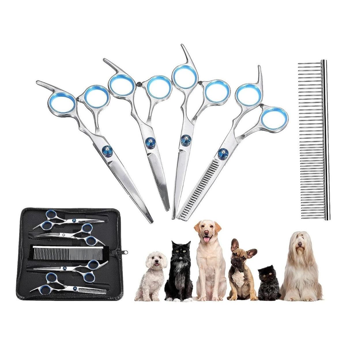 GENERICO - Set de Tijeras de Aseo Profesional para Perros - 4 Piezas