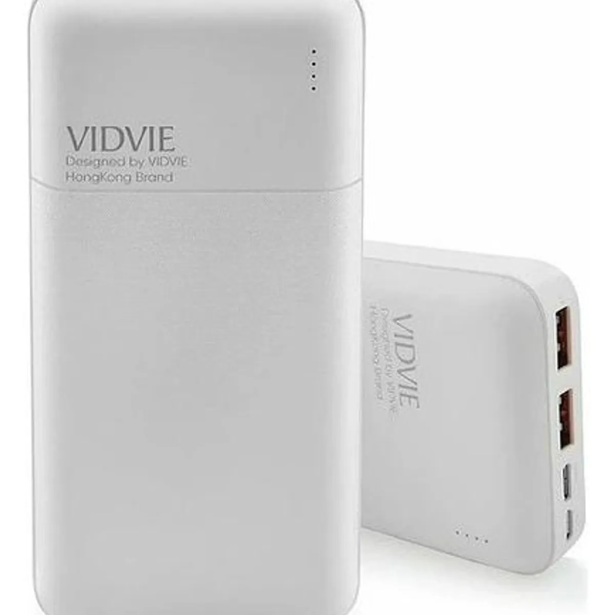 GENERICO - Power Bank 20000 mAh Blanco con Cable USB Incluido